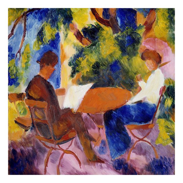 Canvas art August Macke - Couple At The Garden Table