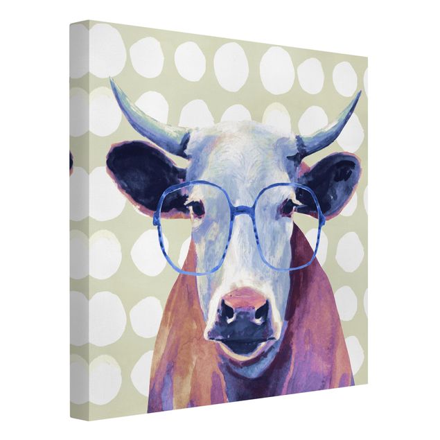 Prints modern Animals With Glasses - Cow