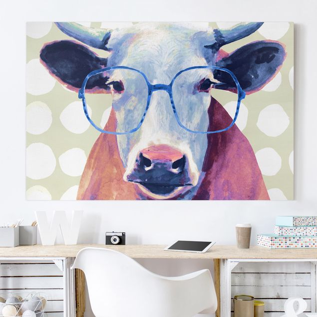 Animal canvas Animals With Glasses - Cow