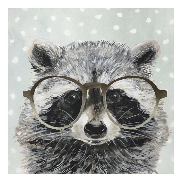 Modern art prints Animals With Glasses - Raccoon