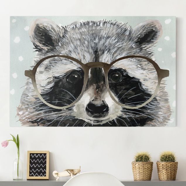 Bear print Animals With Glasses - Raccoon