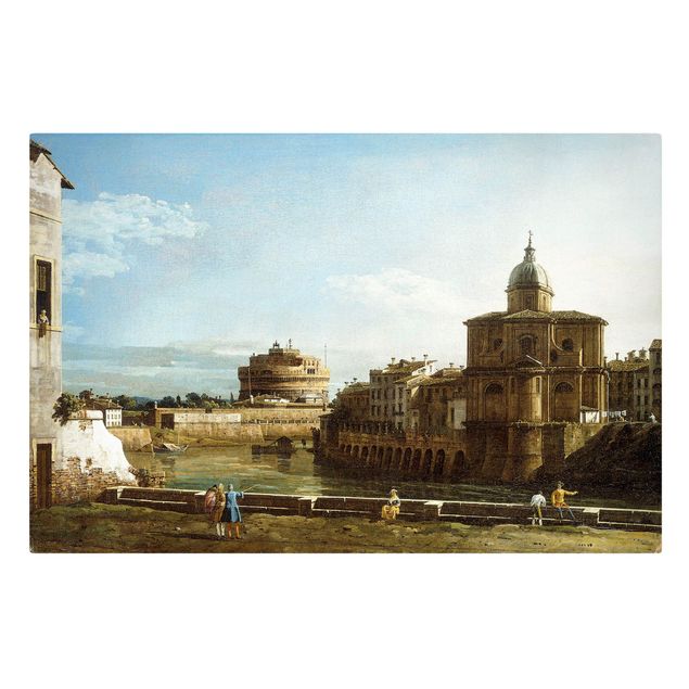 Art style baroque Bernardo Bellotto - View of Rome on the Banks of the Tiber