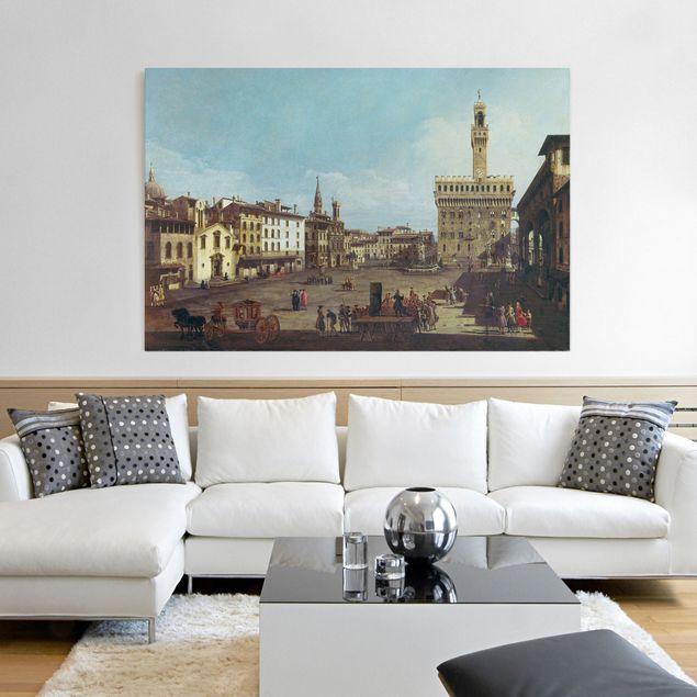 Expressionism painting Bernardo Bellotto - The Piazza della Signoria in Florence