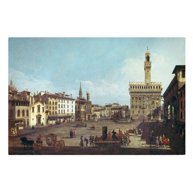 Art style baroque Bernardo Bellotto - The Piazza della Signoria in Florence