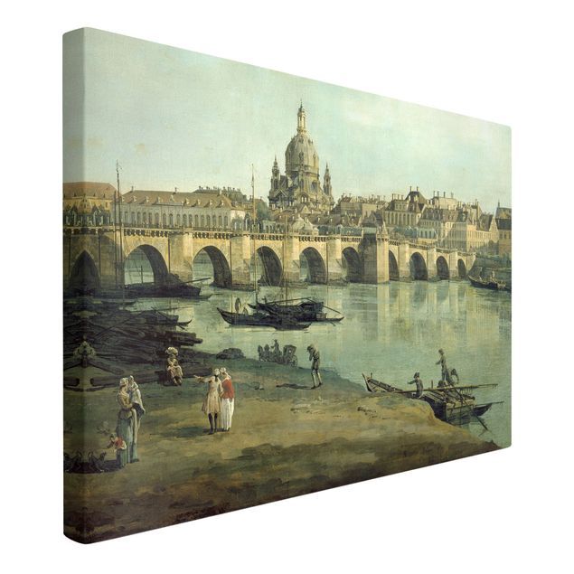 Baroque art Bernardo Bellotto - View of Dresden from the Right Bank of the Elbe with Augustus Bridge