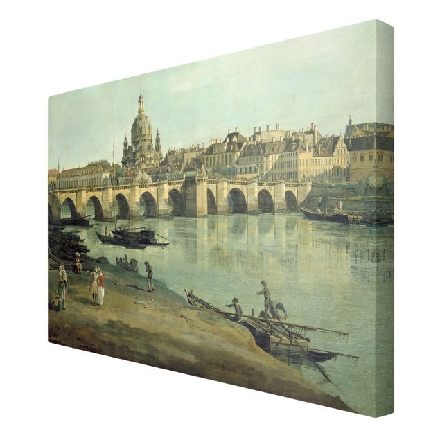 Post impressionism Bernardo Bellotto - View of Dresden from the Right Bank of the Elbe with Augustus Bridge
