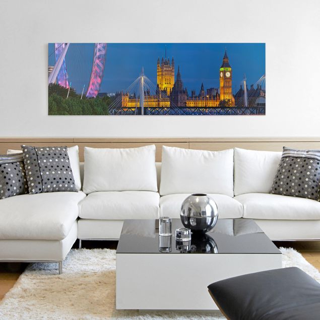 London skyline canvas Big Ben And Westminster Palace In London At Night