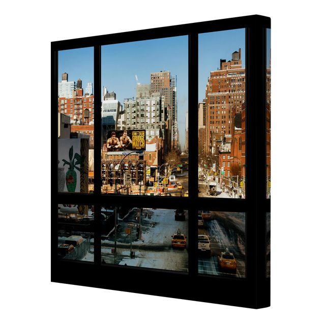 Skyline canvas print View From Windows On Street In New York