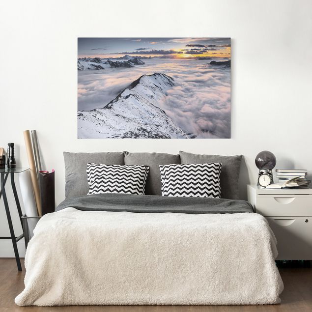 Sunset canvas wall art View Of Clouds And Mountains