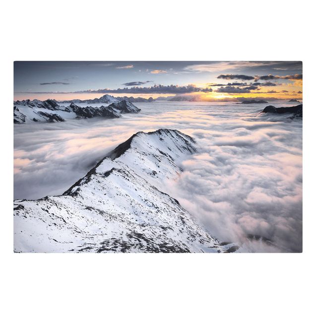 Mountain canvas art View Of Clouds And Mountains