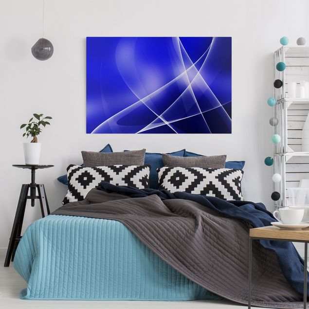 Abstract canvas art Blue Disco