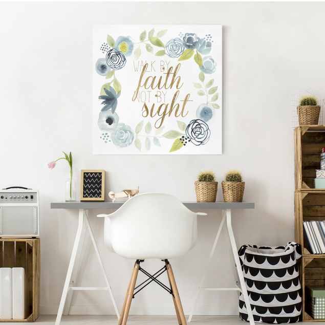 Quote wall art Garland With Saying - Faith