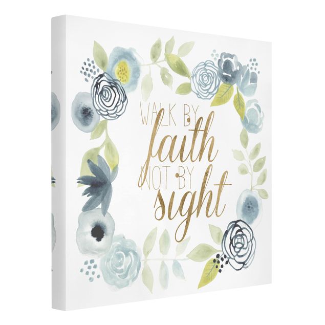 Canvas prints quotes Garland With Saying - Faith