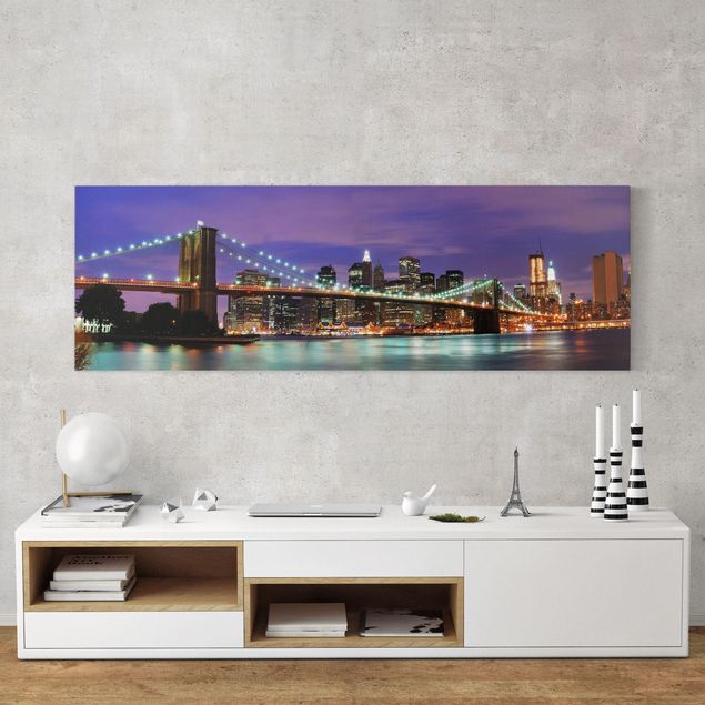 New York skyline canvas Brooklyn Bridge In New York City