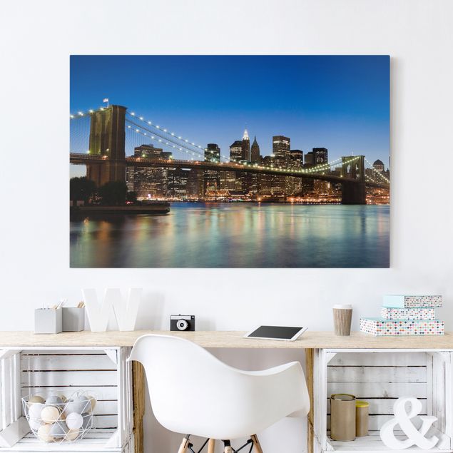 Canvas New York Brooklyn Bridge In New York