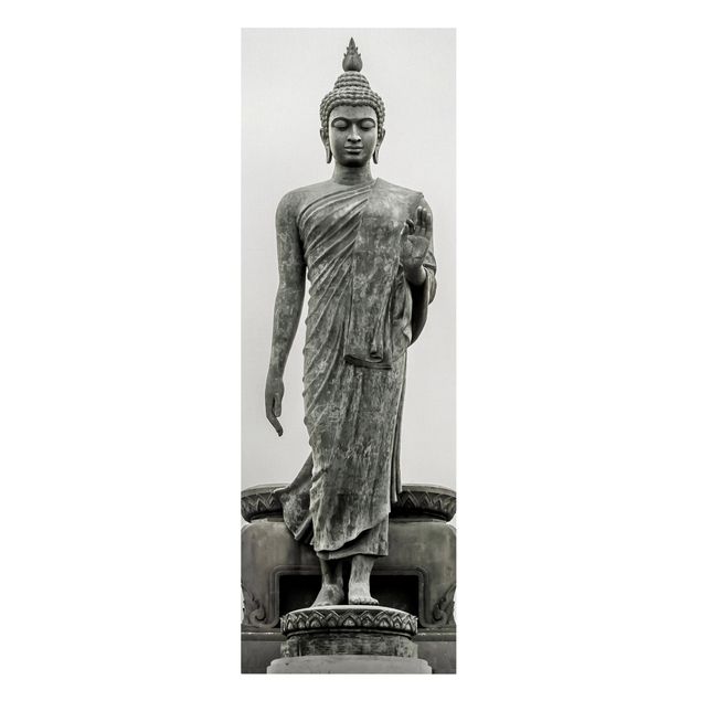 Black and white art Buddha Statue