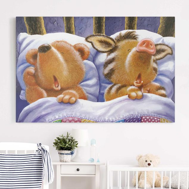 Bear art prints Buddy Bear - In Bed