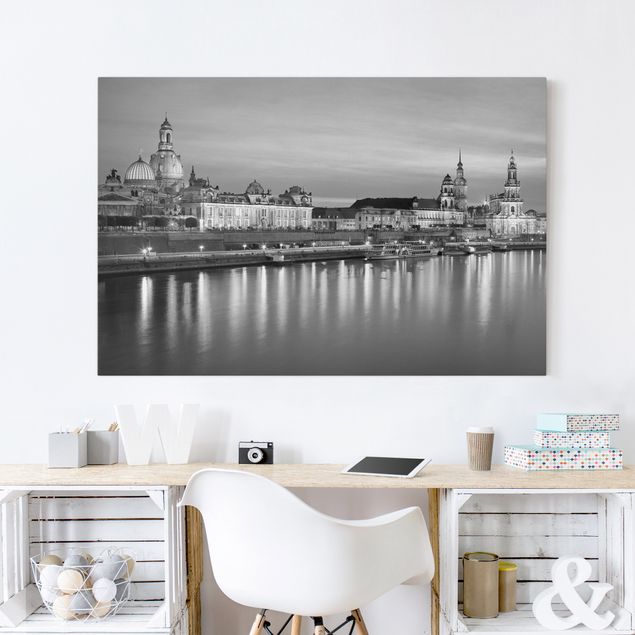 Canvas prints Dresden Canaletto's View At Night II