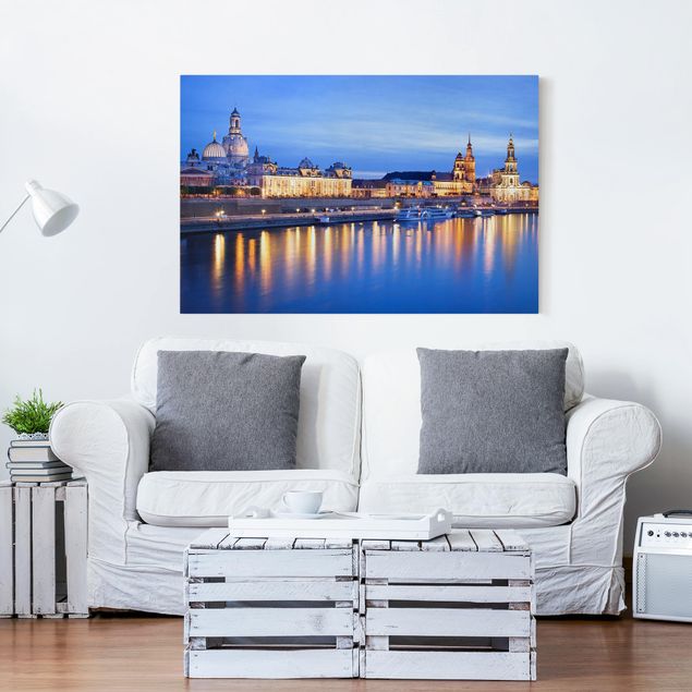 Canvas prints Dresden Canaletto's View At Night