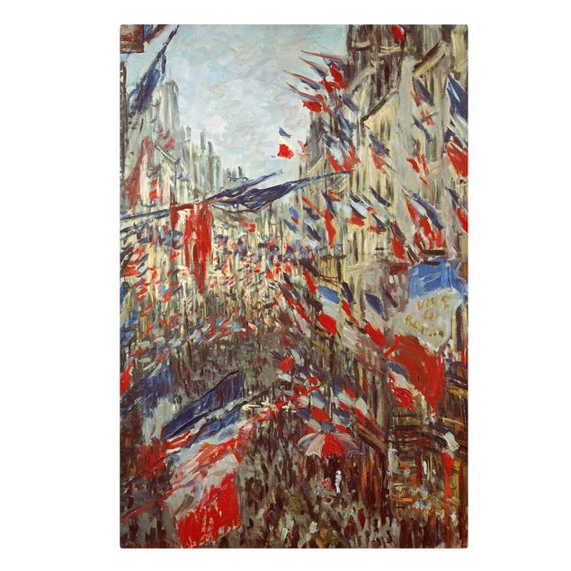 Art prints Claude Monet - The Rue Montorgueil with Flags