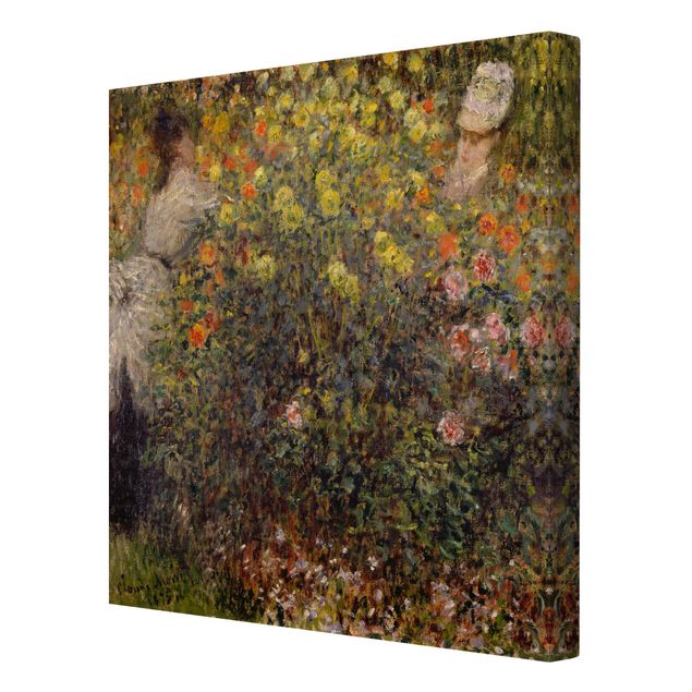 Canvas art prints Claude Monet - Two Ladies in the Flower Garden