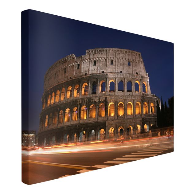 Canvas Italy Colosseum in Rome at night