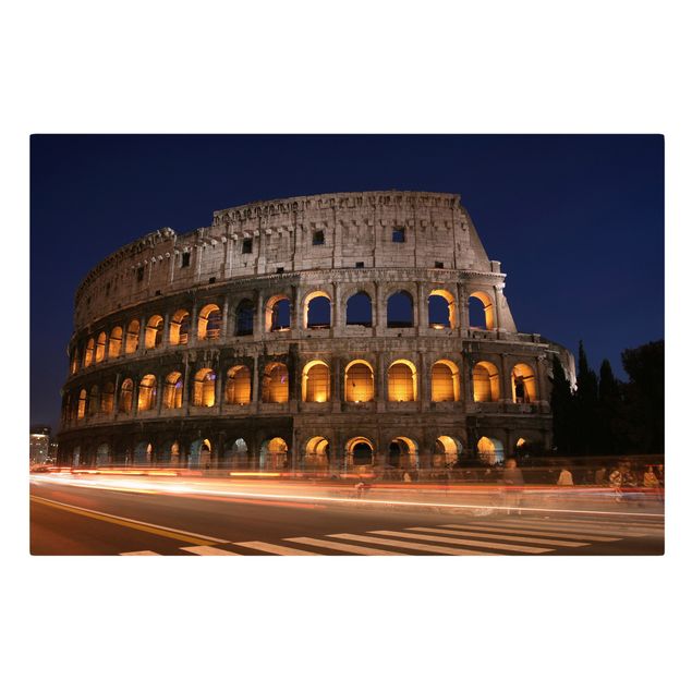 Modern art prints Colosseum in Rome at night