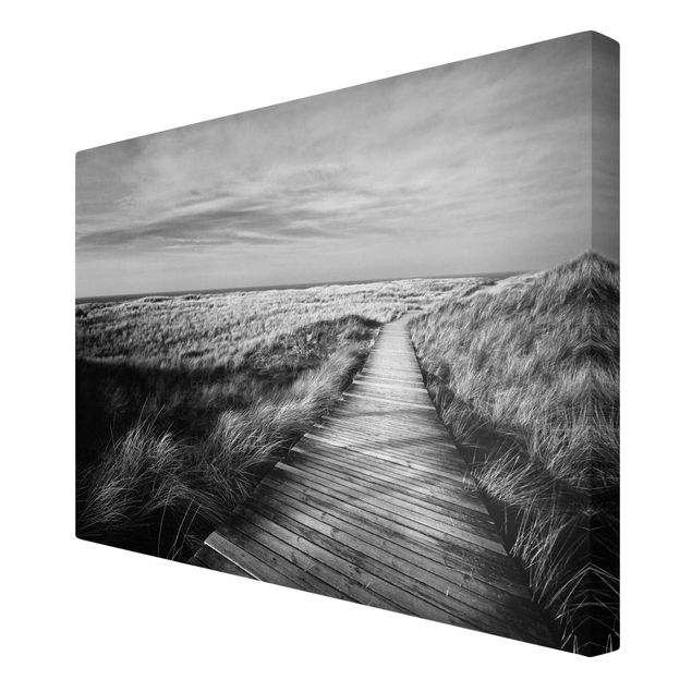 Black and white canvas art Dune Path On Sylt II