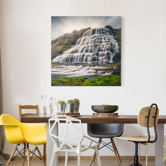 Landscape canvas prints Dynjandi Waterfall