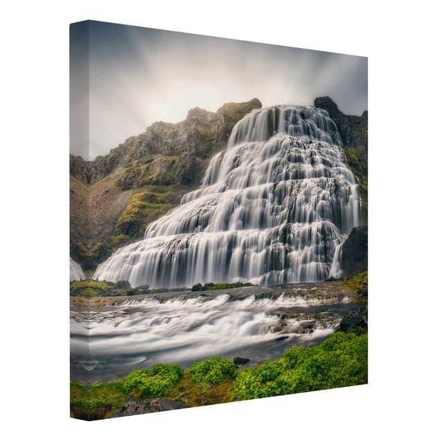 Mountain canvas art Dynjandi Waterfall