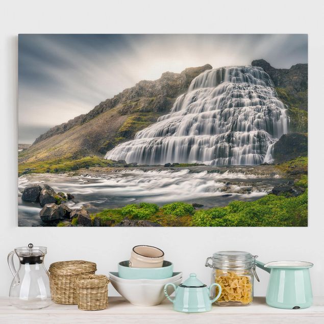 Landscape canvas prints Dynjandi Waterfall