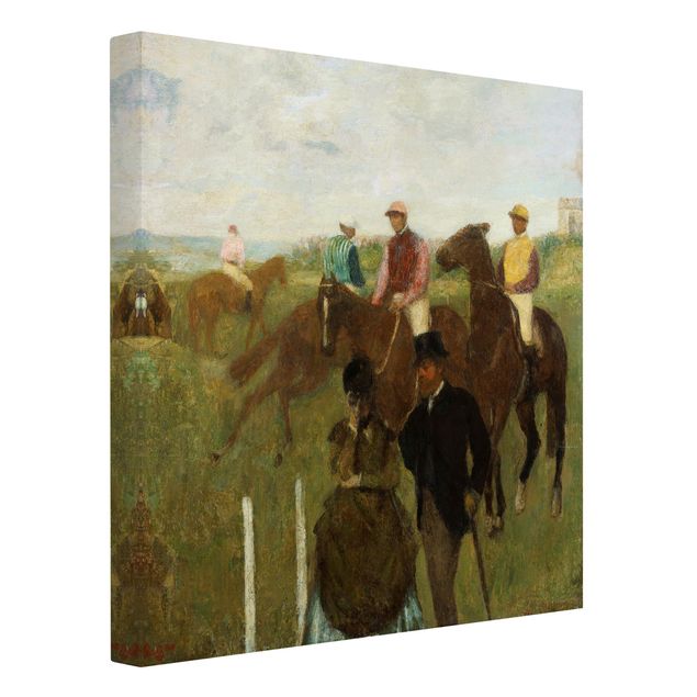 Canvas horse Edgar Degas - Jockeys On Race Track