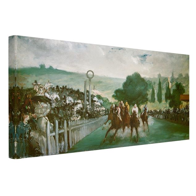 Horse canvas wall art Edouard Manet - Races At Longchamp