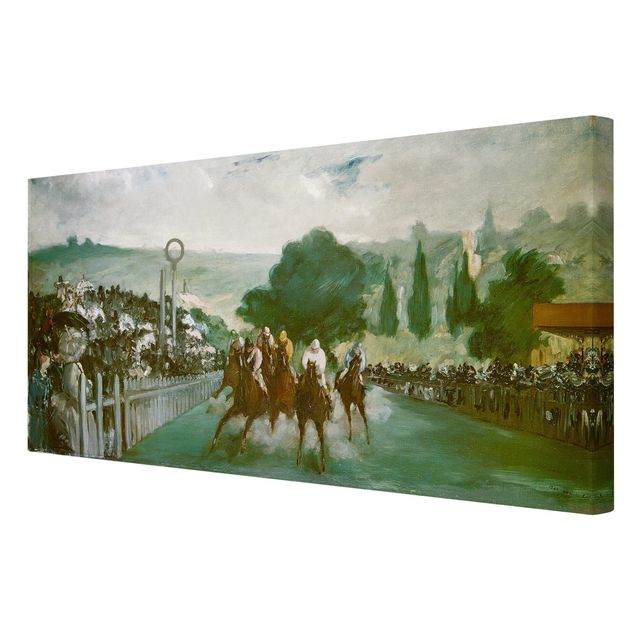 Dog canvas art Edouard Manet - Races At Longchamp
