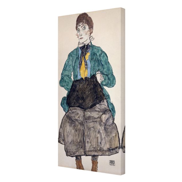 Contemporary art prints Egon Schiele - Woman In Green Blouse With Muff