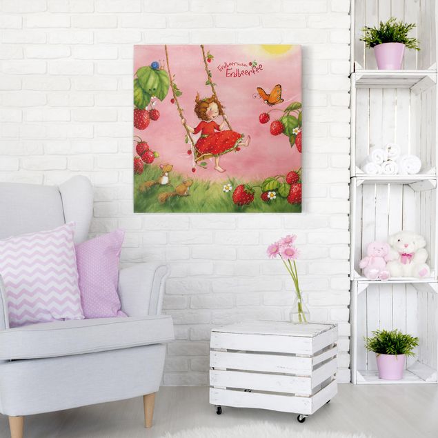 Butterfly canvas wall art Little Strawberry Strawberry Fairy - Tree Swing