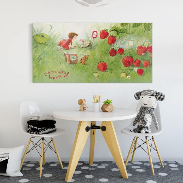 Butterfly canvas art Little Strawberry Strawberry Fairy- With Worm Home