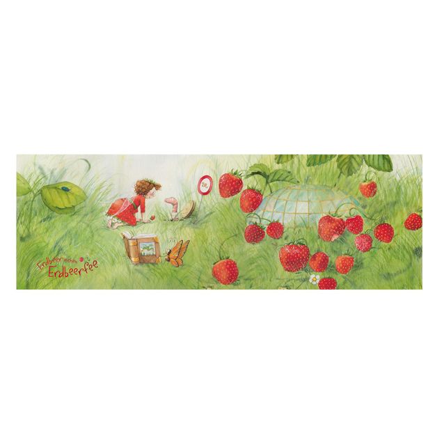 Contemporary art prints Little Strawberry Strawberry Fairy- With Worm Home