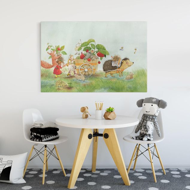 Child wall art Little Strawberry Strawberry Fairy - With Hedgehog
