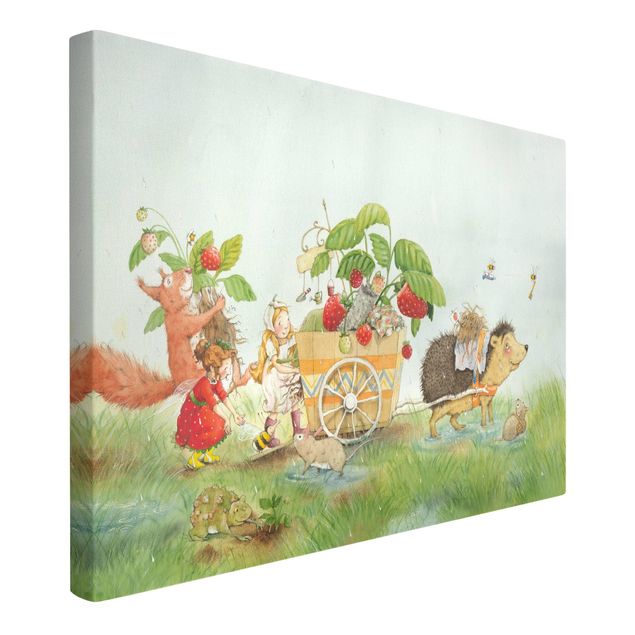 Prints modern Little Strawberry Strawberry Fairy - With Hedgehog