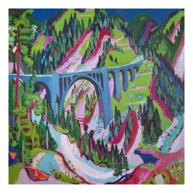 Canvas mountain Ernst Ludwig Kirchner - The Bridge near Wiesen