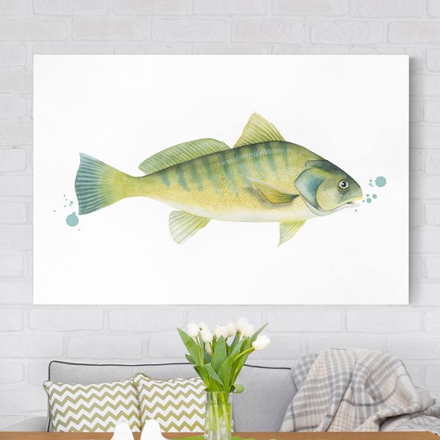 Canvas prints fishes Color Catch - Perch