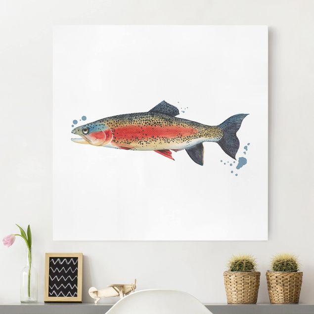 Canvas prints fishes Color Catch - Trout