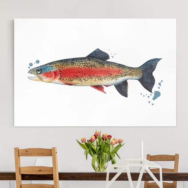 Canvas prints fishes Color Catch - Trout