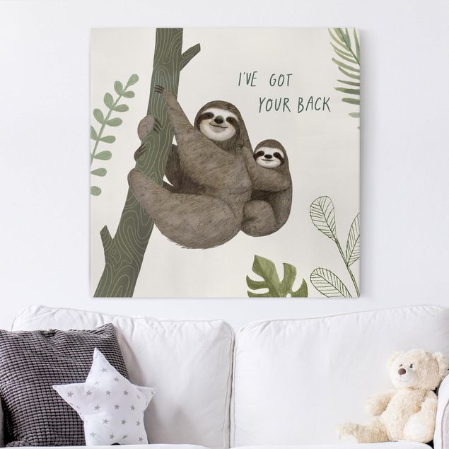 Nursery decoration Sloth Sayings - Back