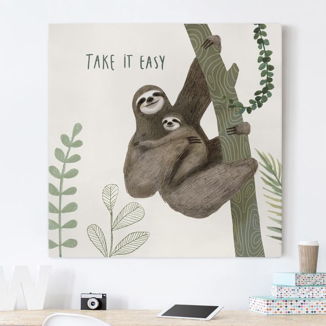 Animal wall art Sloth Sayings - Easy
