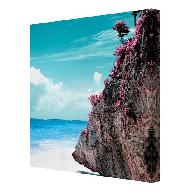 Floral canvas Rock In Caribbean