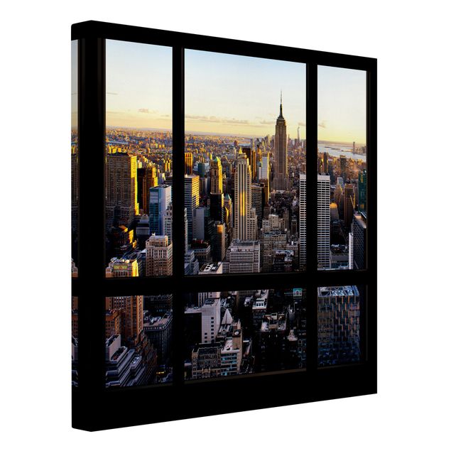 Contemporary art prints Window View At Night Over New York