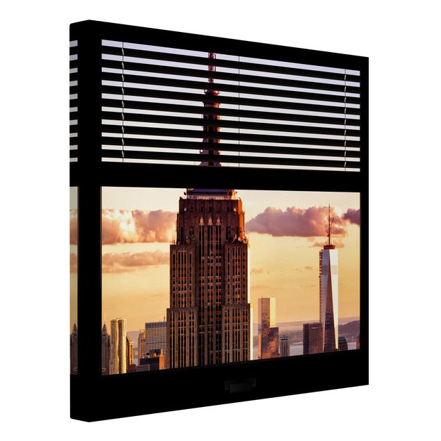 Contemporary art prints Window View Blind - Empire State Building New York