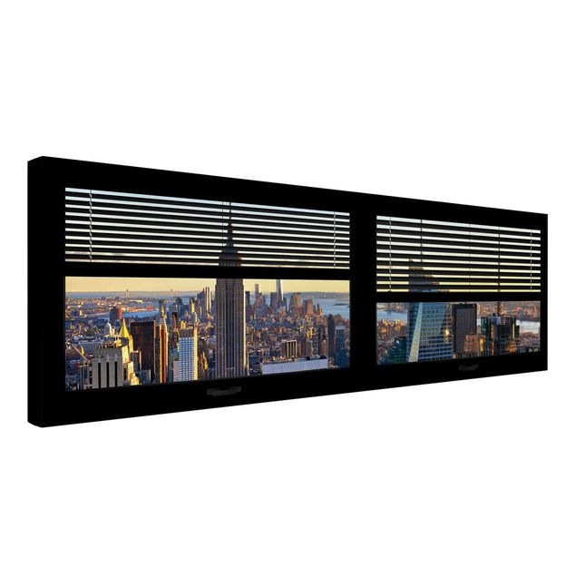 Sunset wall art Window View Blinds - Manhattan Evening